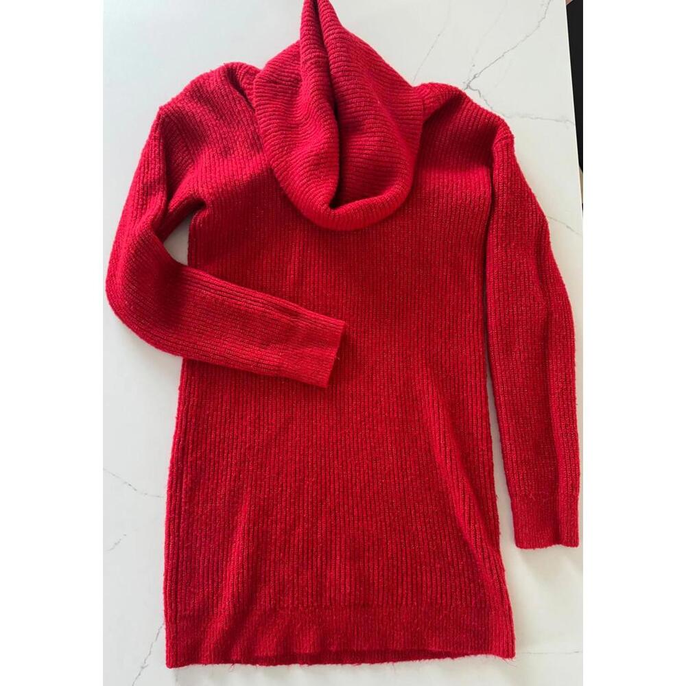 Free Press Red Knit Turtleneck Sweater Dress Size Small